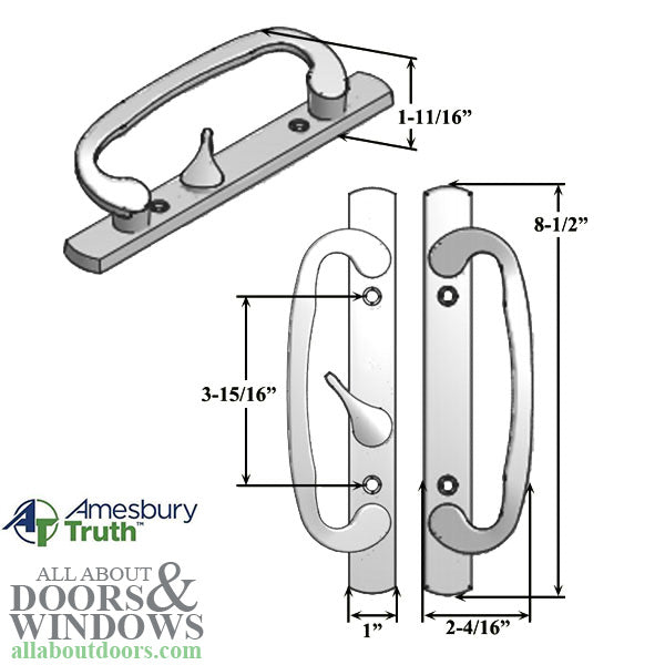 Legacy Door Handle For Sliding Glass Keyed Handle With Offset Thumb Turn - Legacy Door Handle For Sliding Glass Keyed Handle With Offset Thumb Turn
