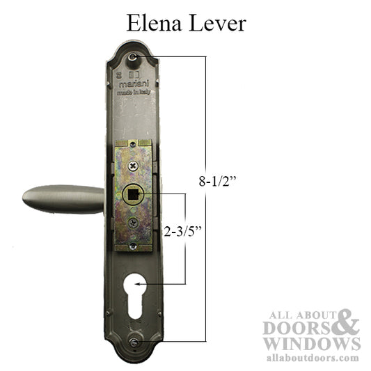 Elena Lever, Lara 68mm Backplate, Patio/ Inactive Handleset - Satin Nickel