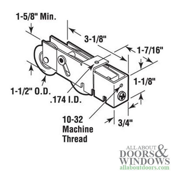 Tandem 1-1/2  steel wheel, roller assembly - Tandem 1-1/2  steel wheel, roller assembly