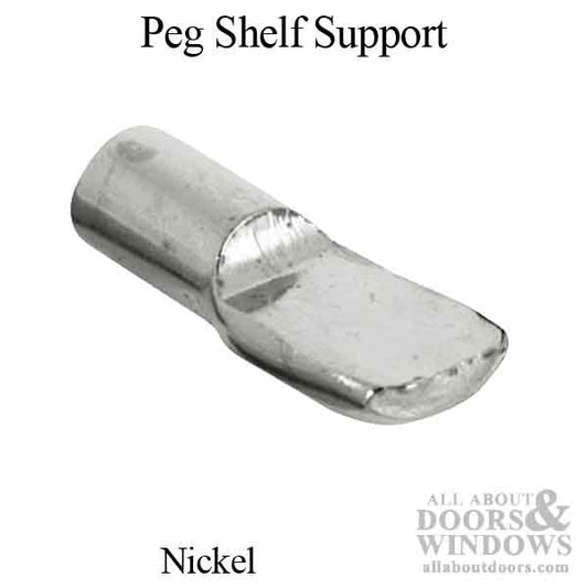 Peg Shelf Support, Spoon style, 3/16 (5mm ) - Nickel