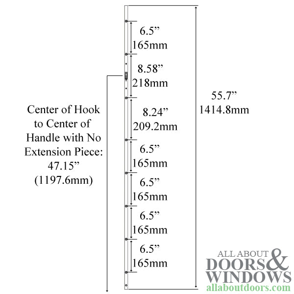 20mm Upper Bar for Sentry Multipoint Lock for 89