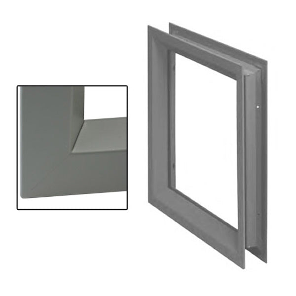 Commercial Door Lite Frame Low Profile Metal Frame 12 Inch x 12 Inch Grey - Commercial Door Lite Frame Low Profile Metal Frame 12 Inch x 12 Inch Grey