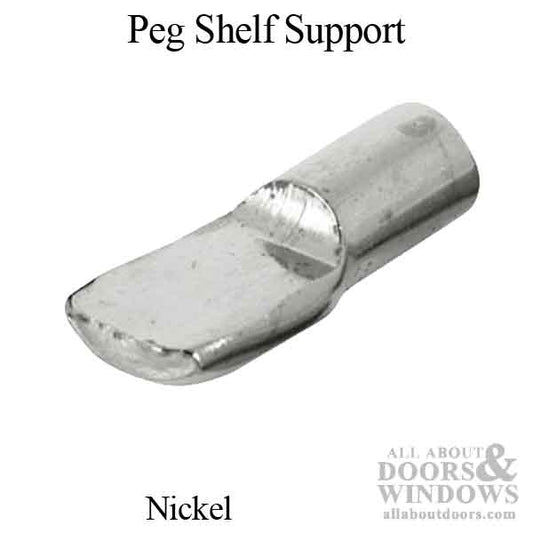 Peg Shelf Support, Spoon style, 9/32" (7mm) - Nickel