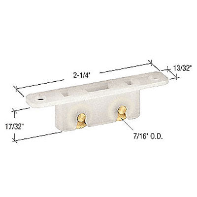 Roller Assembly (Flat) - Sliding Windows, Nylon / Solid Brass - Roller Assembly (Flat) - Sliding Windows, Nylon / Solid Brass