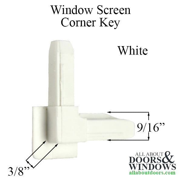 Outside Double Hung Corner Key and Inside Casement Corner, Plastic - White - Outside Double Hung Corner Key and Inside Casement Corner, Plastic - White