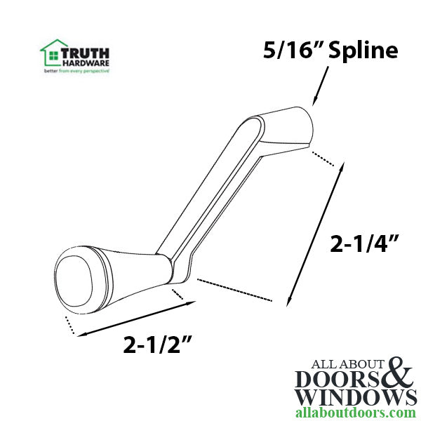 Truth 11403 ADA Crank Handle for Casement Window, 5/16