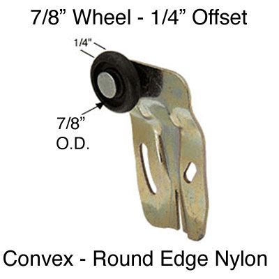 7/8 wheel, 1/4 Offset - Cox Front Closet door roller