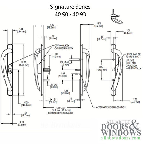 Amesbury Truth Sliding Door Handle Active Keyed Door Handles - Amesbury Truth Sliding Door Handle Active Keyed Door Handles