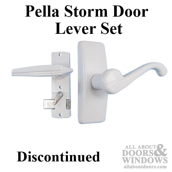 Pella Storm Door Lever Handle Set with Curved Lever - Pella Storm Door Lever Handle Set with Curved Lever
