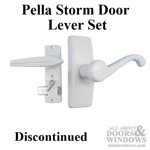 Pella Storm Door Lever Handle Set with Curved Lever - Pella Storm Door Lever Handle Set with Curved Lever