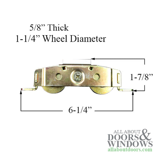 Tandem Patio door roller, 1-1/2 Steel Wheel, with Aluminum Shim - Tandem Patio door roller, 1-1/2 Steel Wheel, with Aluminum Shim