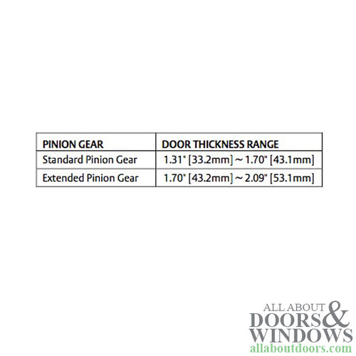 Pinion Gear For Interlock Intuition Sliding Patio Door Handle Standard Length - Pinion Gear For Interlock Intuition Sliding Patio Door Handle Standard Length