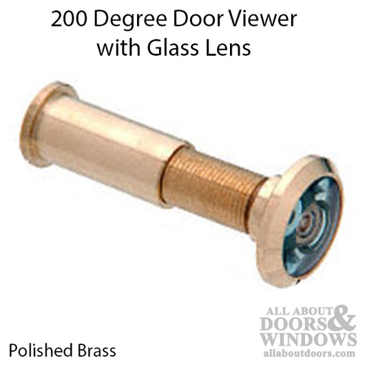 Door Viewer - 200  Degree - Glass Lens - Polished Brass