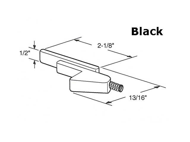 Latch and Pull - Vinyl and Aluminum Sash Hardware, Plastic - Black - Latch and Pull - Vinyl and Aluminum Sash Hardware, Plastic - Black