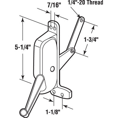 Awning Operator for air control Windows - Left - Aluminum - Awning Operator for air control Windows - Left - Aluminum