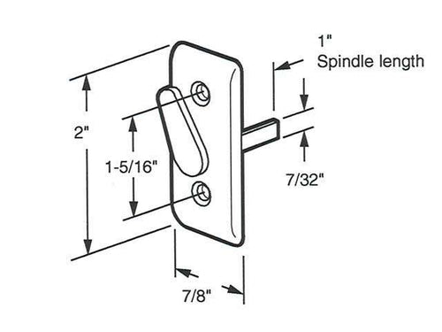 Latch Lever and Escutcheon Plate for Sliding Patio Door with Diecast Lever - Latch Lever and Escutcheon Plate for Sliding Patio Door with Diecast Lever