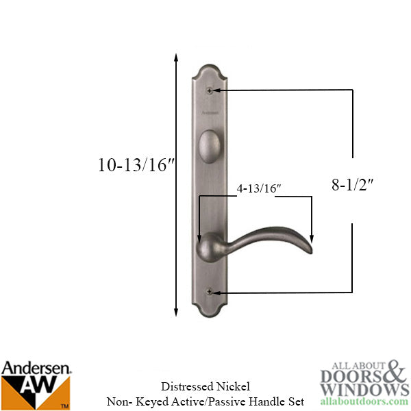 Hardware Kit, Double Door, Encino, Active / Passive - Distressed Nickel - Hardware Kit, Double Door, Encino, Active / Passive - Distressed Nickel