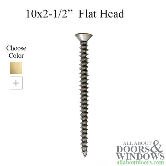 10 x 2-1/2"  Flat Head Phillips Drive Screw, 25 pack