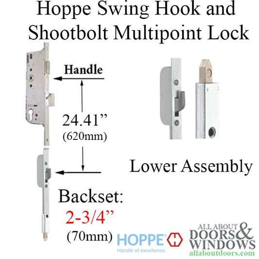 16mm  Hoppe Active 70/92 Shootbolt + Swing Hook @ 24.41"