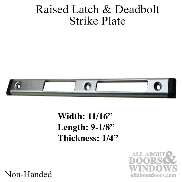 Non-handed Latch & Deadbolt Strike Plate, 1/4 inch raised - Non-handed Latch & Deadbolt Strike Plate, 1/4 inch raised