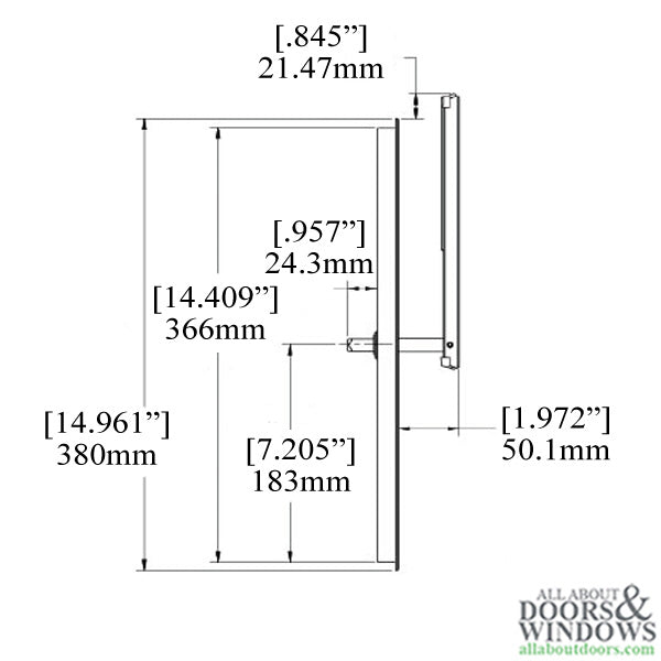 HOPPE Folding Handle and Pull for Lift and Slide Door System - Alpine Frost - HOPPE Folding Handle and Pull for Lift and Slide Door System - Alpine Frost