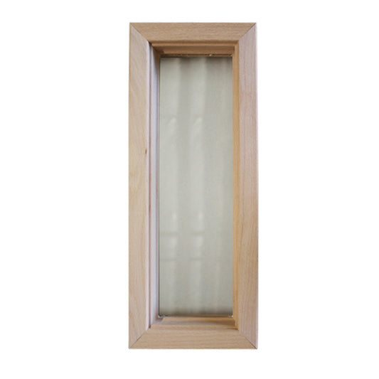 Wood Frame Door Lite with Single Pane Tempered Glass 4 Inch x 18 Inch