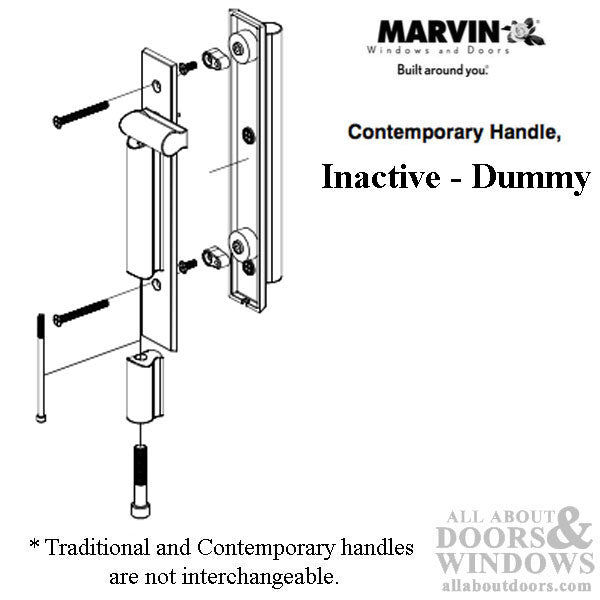 Marvin Contemporary Passive Handle, Ultimate Sliding French Door - Oil Rubbed Bronze PVD - Marvin Contemporary Passive Handle, Ultimate Sliding French Door - Oil Rubbed Bronze PVD