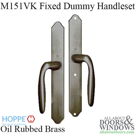 HOPPE HLS 9000 Sliding Door Handle Set with Verona Lever Fixed Dummy Oil Rubbed Brass