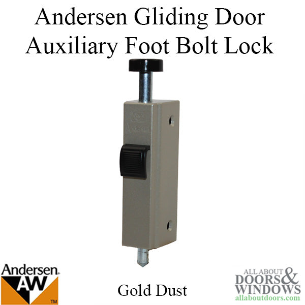 Andersen Auxiliary Foot Bolt Lock for Frenchwood Gliding Door - Gold Dust - Andersen Auxiliary Foot Bolt Lock for Frenchwood Gliding Door - Gold Dust