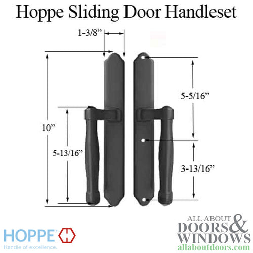 HOPPE HLS 9000 Sliding Door Handle Set Fixed Dummy Matte Black - HOPPE HLS 9000 Sliding Door Handle Set Fixed Dummy Matte Black