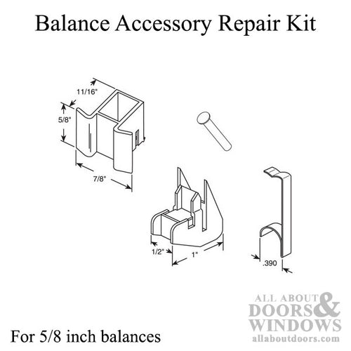 Channel Balance Accessory Repair Kit 5/8 Inch Balances - Channel Balance Accessory Repair Kit 5/8 Inch Balances