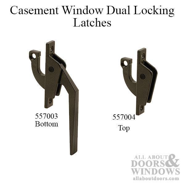 Casement Window Top Locking Latch, Tie Bar, 2-3/8 Inch Screw Spacing - Chestnut Bronze - Casement Window Top Locking Latch, Tie Bar, 2-3/8 Inch Screw Spacing - Chestnut Bronze