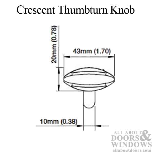 Crescent Knob for Sliding door HLS9000 Thumbturn Shaft - RU - Crescent Knob for Sliding door HLS9000 Thumbturn Shaft - RU