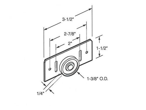 Closet Door Bottom-Mount Roller 1- 3/8 Inch Nylon Wheel Steel Bracket - Closet Door Bottom-Mount Roller 1- 3/8 Inch Nylon Wheel Steel Bracket