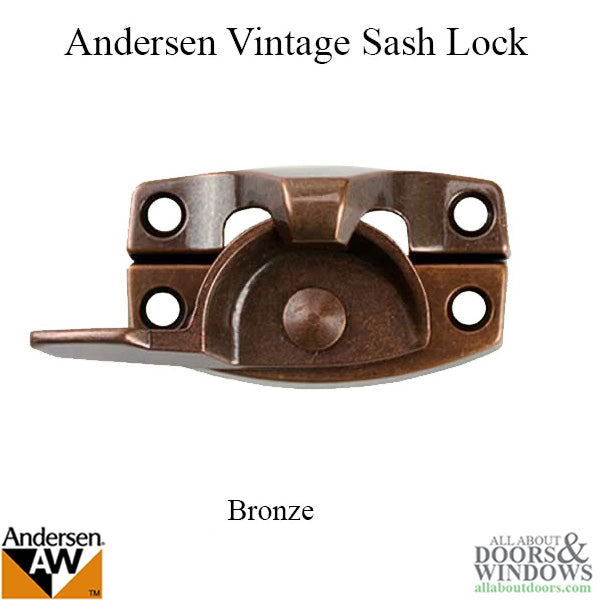 Discontinued - Andersen 1938-1962 Vintage Narrowline Sash Lock - Bronze - Discontinued - Andersen 1938-1962 Vintage Narrowline Sash Lock - Bronze