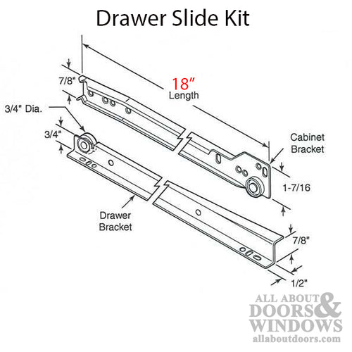 Drawer Slide Kit - 18 Inch - Drawer Slide Kit - 18 Inch