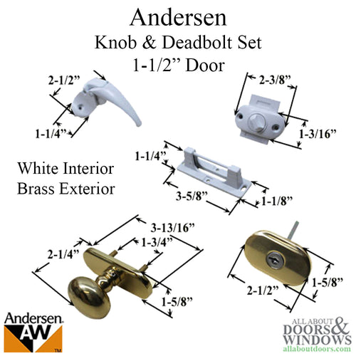 Andersen Storm Door Handle Set Knob and Latch For Andersen Forever Storm Door  1-1/2 Inch Door - Andersen Storm Door Handle Set Knob and Latch For Andersen Forever Storm Door  1-1/2 Inch Door
