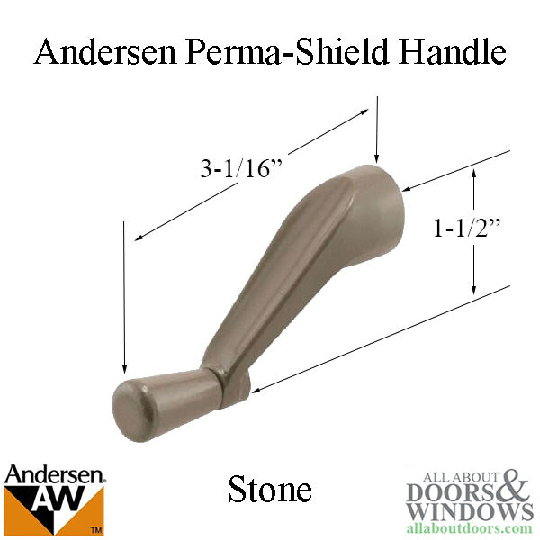 Andersen Window Perma-Shield Operator Crank Handle - Stone - Andersen Window Perma-Shield Operator Crank Handle - Stone