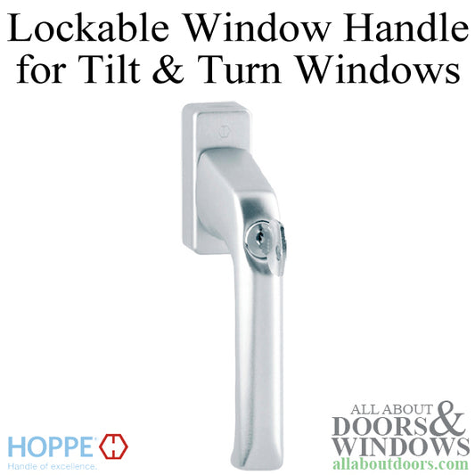 HOPPE London Style Lockable Handle for Tilt and Turn Windows Silver