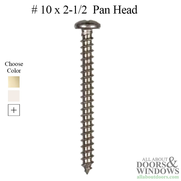 10 x 2-1/2  Pan Head Phillips Sheet Metal Screw Pack - 10 x 2-1/2  Pan Head Phillips Sheet Metal Screw Pack