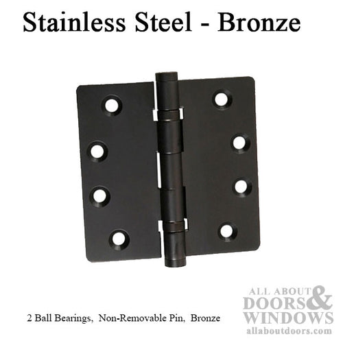 Store Front Commercial Door Steel Hinge, 2 Ball Bearings, 4-1/2