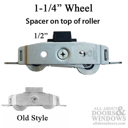 Milgard Classic Series Door Roller For Vinyl Sliding Doors 1.25 Inch Dual Steel Wheels