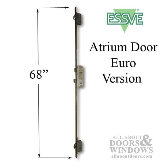 Atrium MP Lock Essve Hook Latch 3-Point Multipoint Lock, 68 inch Euro Cylinder - Discontinued