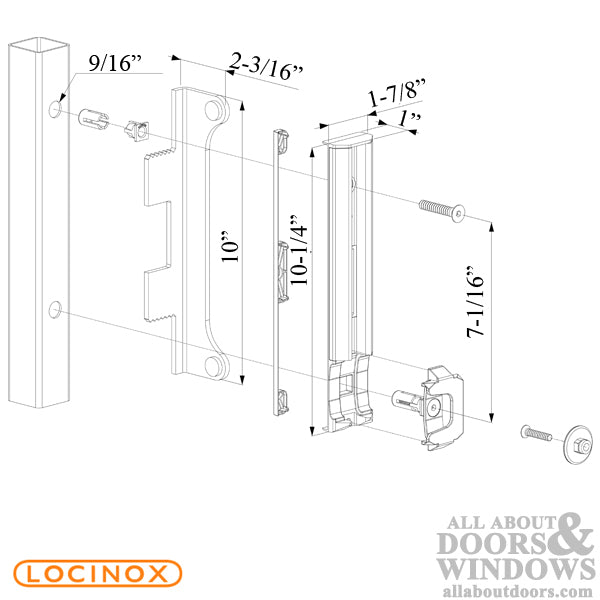 Locinox Surface-Mounted Stainless Steel Strike for FORTYLOCK Mortise Locks - Locinox Surface-Mounted Stainless Steel Strike for FORTYLOCK Mortise Locks