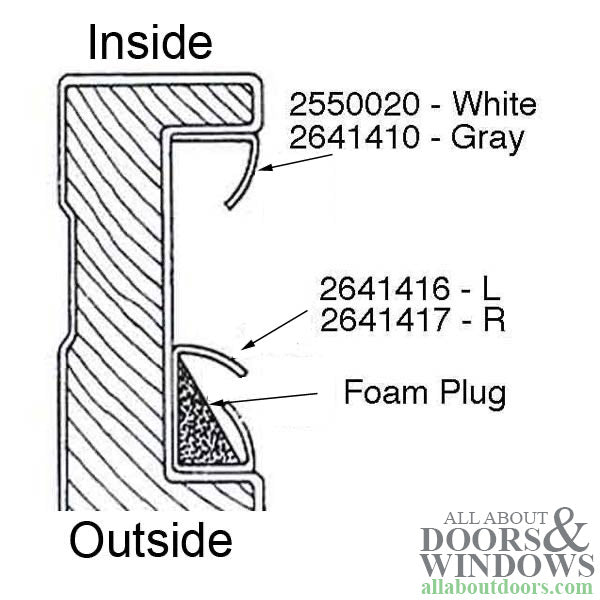 Andersen Left Hand Outside Operating Side Jamb Weatherstrip - 6' 8