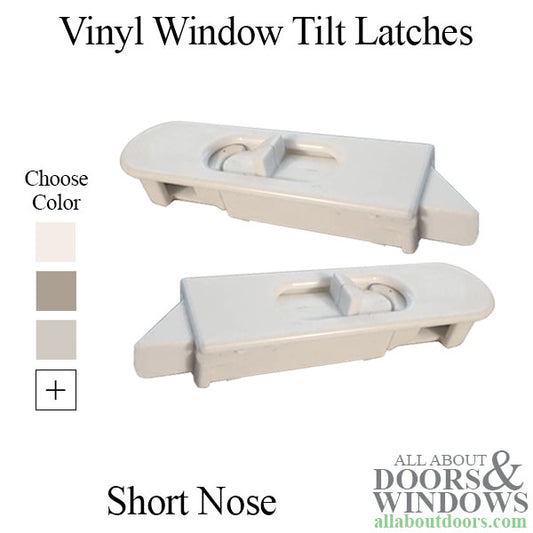 Tilt Latch Pair Fits Single or Double Hung Vinyl Window Short Nose Left Right