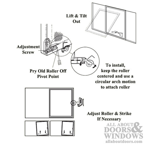 Straight Spring Tension Roller Assembly with 1-1/4 Inch Nylon Wheel for Sliding Screen Door - Straight Spring Tension Roller Assembly with 1-1/4 Inch Nylon Wheel for Sliding Screen Door