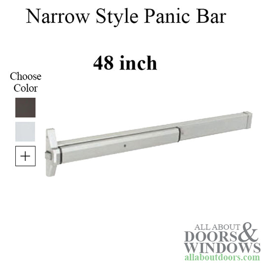 Exit Device / Panic Bar, Narrow Style Rim Type, 48 inch - Choose Color