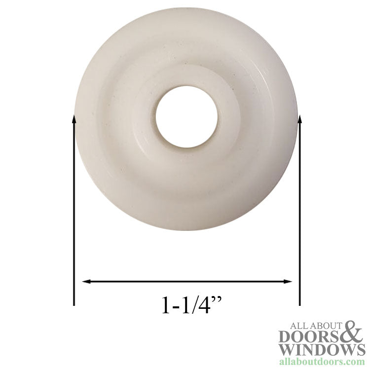 Nylon Wheel for Bottom Mount Roller Assembly Concave Wheel 1-1/4 Inch White - Nylon Wheel for Bottom Mount Roller Assembly Concave Wheel 1-1/4 Inch White