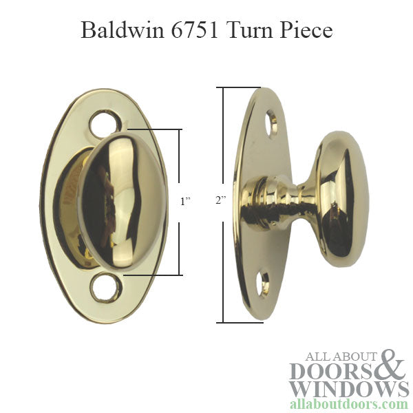 Baldwin 6751 Turn Piece - Polished Brass - Baldwin 6751 Turn Piece - Polished Brass